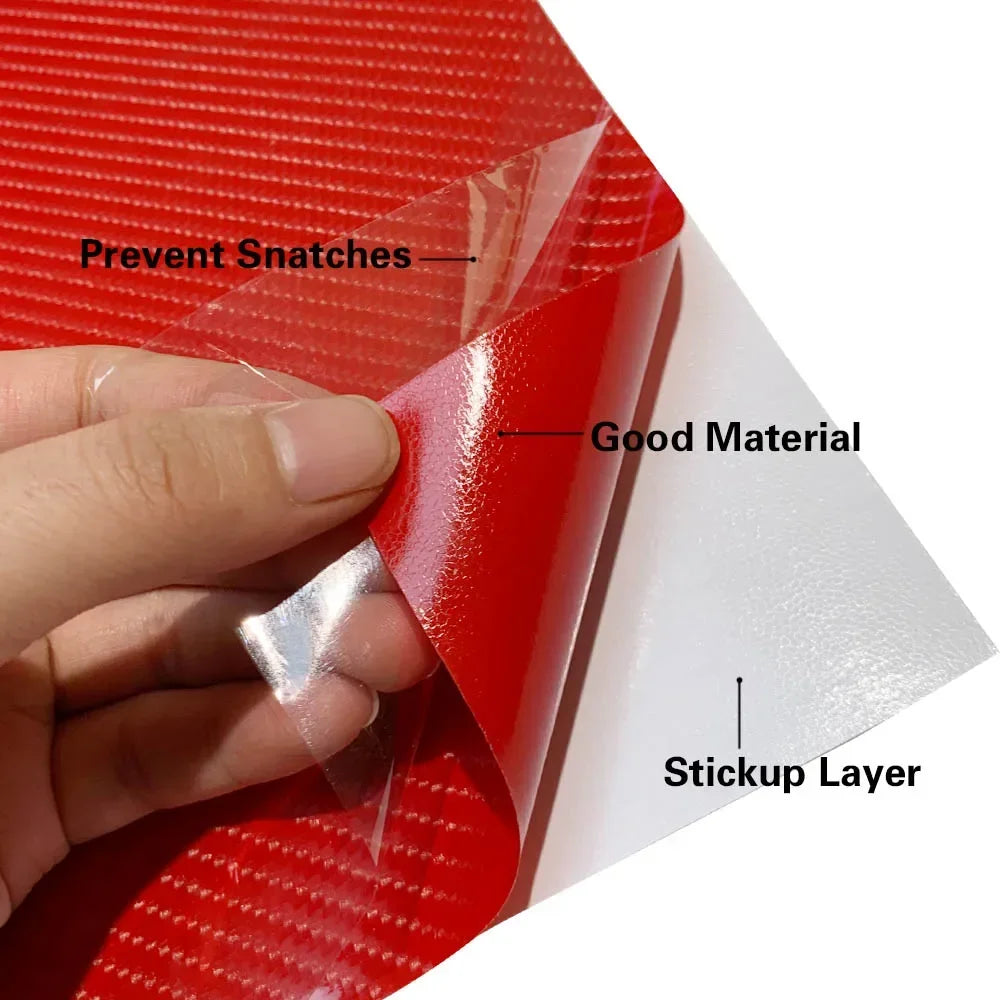 7D Carbon Fiber Vinyl Wrap Foil Car Adhesive Vinyl Film for Car Stickers Black High Glossy Red Waterproof Motorcycle Accessories
