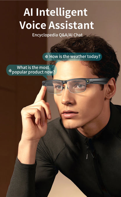 2026 Smart Glasses 800W HD Camera Anti Shake Video Recording Music AI Object Recognition WIFI Transmission BT Call Smart Glasses