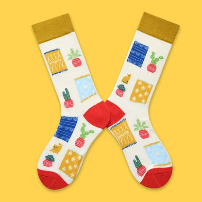 2024 Autumn and winter new socks female French plant series in high tide women's socks  designer socks