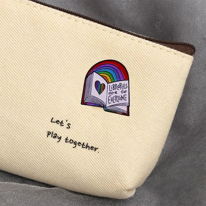 Enamel Pin Rainbow Pride Badge Book Bookish Brooch Jewelry