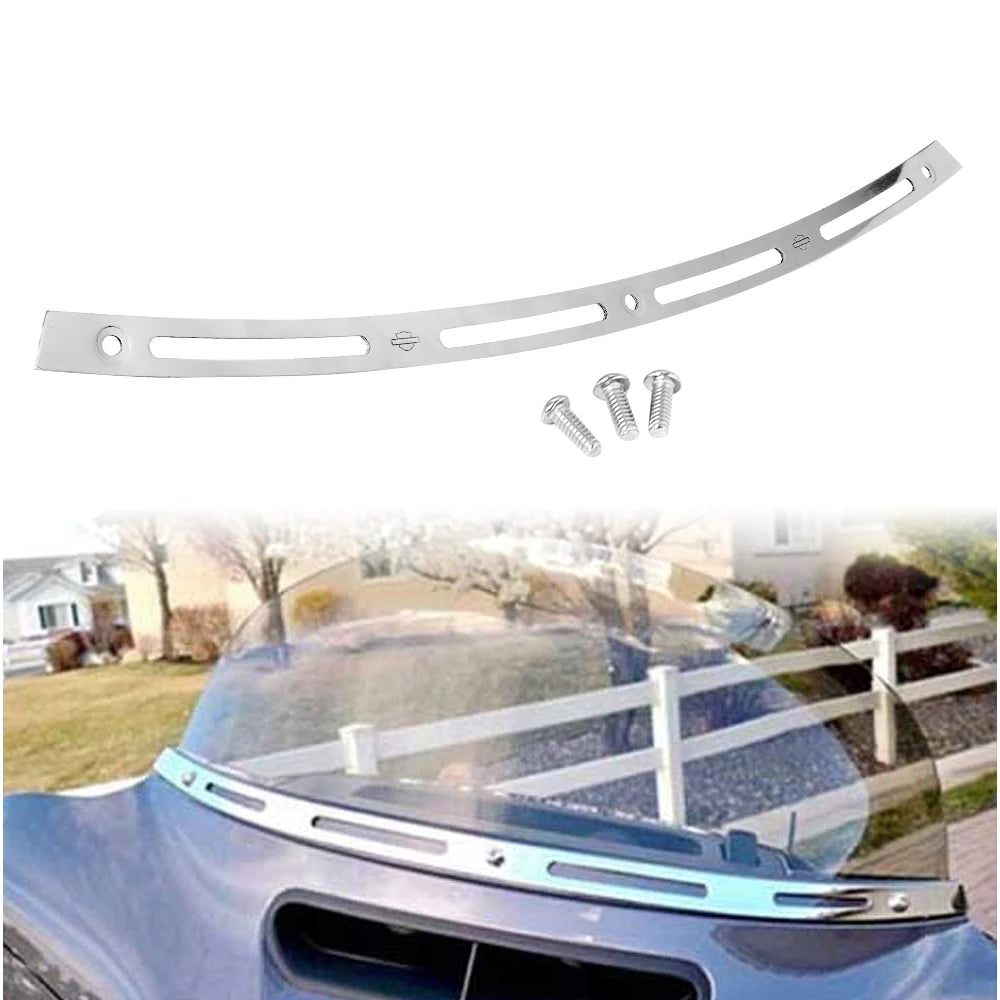 Motorcycle Chrome Batwing Fair Windshield Windscreen Trim Aluminum For Harley Touring Electra Street Tri Glide 1996-2013