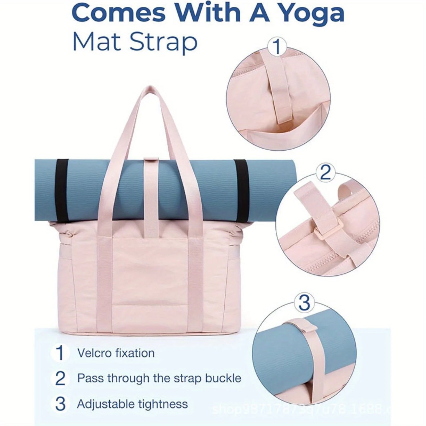 Stylish and simple pink nylon shoulder bag handbag, lightweight and portable shopping bag, suitable for shopping,commuting