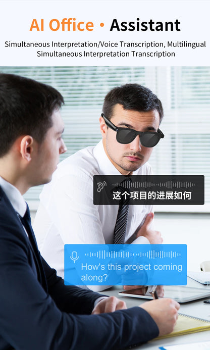 V3 AI Smart Glasses with ChatGPT, 8MP Camera Video Recording, Bluetooth Calls, Voice Wake, Music Playback Sunglasses