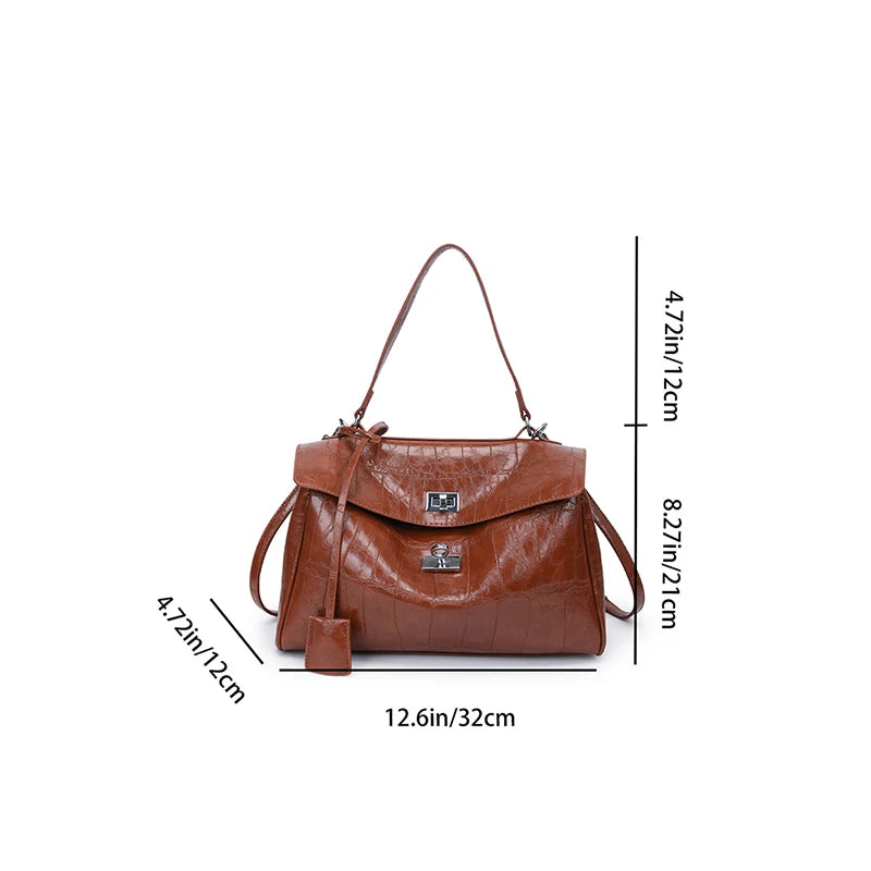Luxury Brand Women Messenger Bags Soft Leather Brown Suede Hand Held Totes Gold Buckle Women Shoulder Bags Lady Trend Satchel