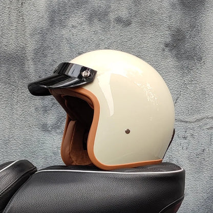Retro semi-open motorcycle helmet cross-country motorcycle accessories motorcycle helmet 3/4 retro helmet in winter