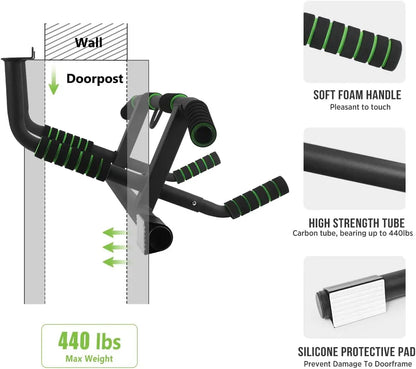 Multi-Grip Pull Up Bar with Smart Larger Hooks Technology - USA Original Patent, Designed, Shipped, Warranty