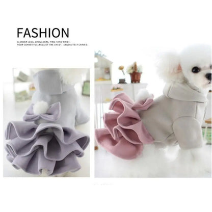 New Autumn Winter Outfit Pet Dog Clothes Woolen Teddy Bear Pet Coat Dog Dresses Tutu Skirt Cat Princess Skirt for Small Dogs