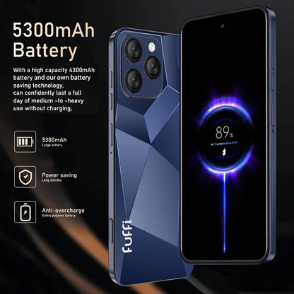 FUFFI Global Vision I16 Pro Smartphone 5G Android 5300mAH 12GB RAM 512G ROM 6.56Inch 1080x2640HD 24+48MP 4G Network Mobile Phone
