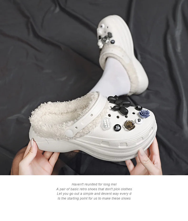 Cotton Fashion Clogs Slippers Women Hole Garden Shoes Water Shoes For Men Beach Sandals Soft Eva Bathroom Slides House Slides