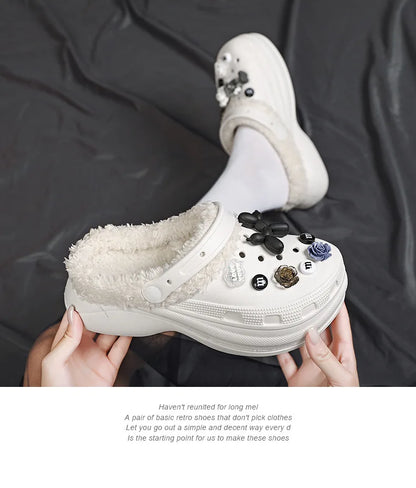 Cotton Fashion Clogs Slippers Women Hole Garden Shoes Water Shoes For Men Beach Sandals Soft Eva Bathroom Slides House Slides
