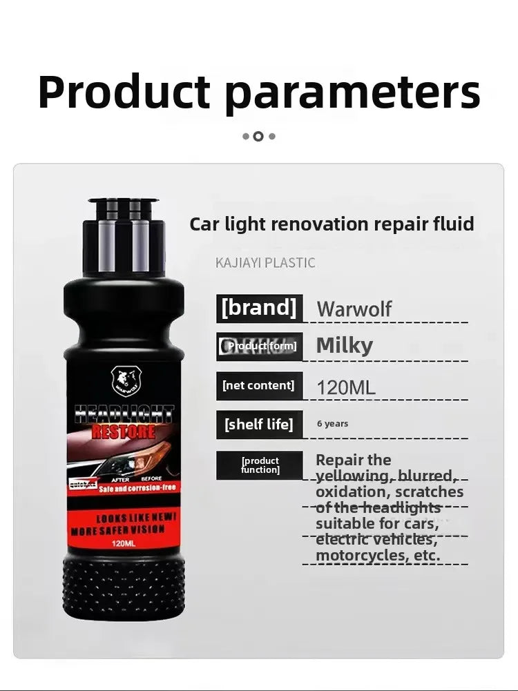 Car Headlight restoration Polishing Repair Fluid lamp Coating polisher Wax Agent cleaner for  restoration Remove Oxidation