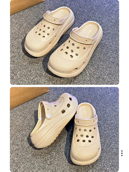 A Pair of Women's Fashionable Clogs, Women's Wear-Resistant and Comfortable Thick-Soled Beach Shoes, Outdoor Casual Trendy Women's Shoes