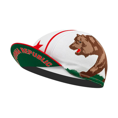 Classic Red Blue Green Bear California Arizona Cycling Caps Summer Sports Quick Dry Bicycle Hat Men And Women Wear Breathable