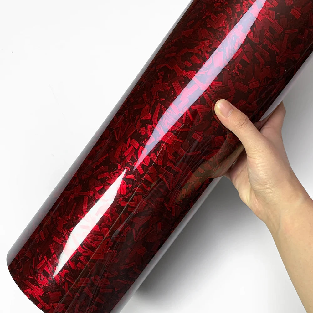 Red Series Wrap Vinyl Car Wrapping Film Bubble-free Vehicle Decoration PET Waterproof External Car Stickers Carbon Fiber Glossy