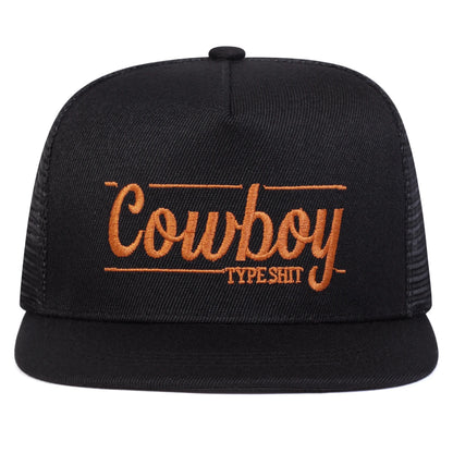 Unisex COWBOY Letter Embroidery Hip-hop Net Hats Spring Summer Outdoor Adjustable Casual Baseball Caps Sunscreen Hat Sports Cap