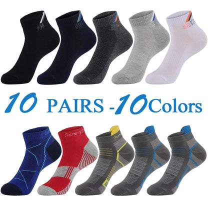 5 Pairs/Lot Mens Running Socks Casual Outdoor Sports Cotton Orange Red Stripes Compression Black 15 Styles Travel Hot Sale 2024