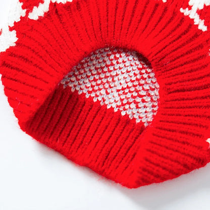 Diamond Grid Solid Cat Sweaters Warm Wool Knitting Winter Sphinx Small Dogs Clothing Ruffle Sleeve Female Girl Puppy Overalls