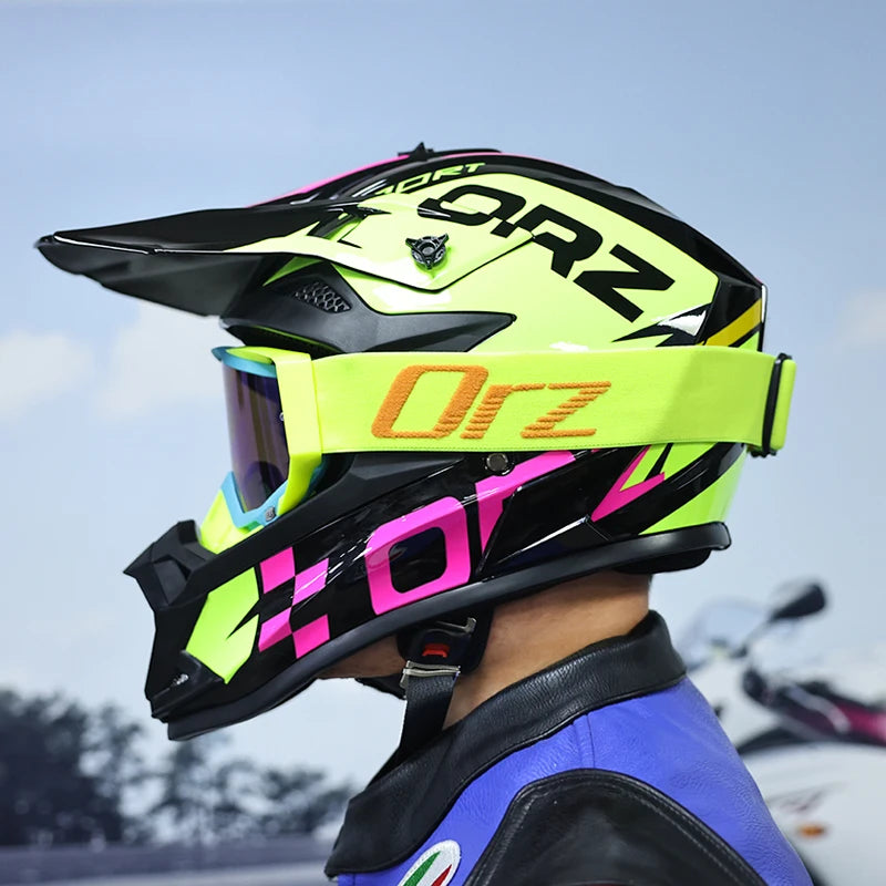 ORZF16-Off road motorcycle helmet, men's and women's rally helmet, mountain bike riding speed drops in all seasons