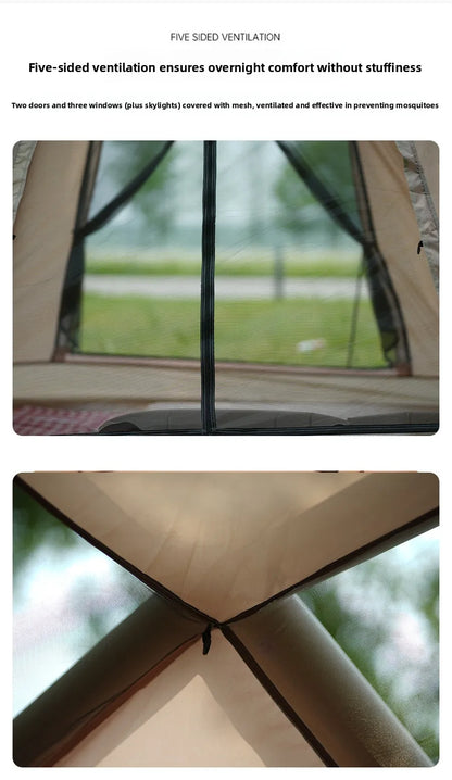 Automatic Inflatable Camping Tent 3-5 Person Waterproof UV Protection With Electric Pump Portable Outdoor Family Hiking Beach Te