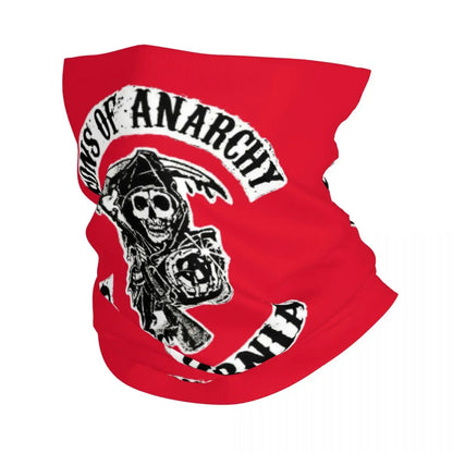 Custom 1 Percenter Essential Sons Bandana Neck Gaiter for Ski Camping Men Women Wrap Scarf TV Show Anarchy Headband Warmer