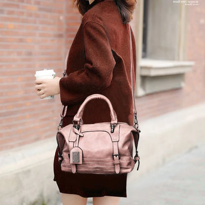 PU Leather Ladies Boston Shoulder Bags Luxury Women Tote Handbags High Quality Female Top Handle Messenger Crossbody Bags