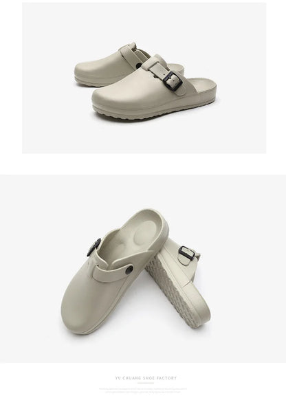 SmilePoP New Women Garden Slippers Kitchen Nonslip Men Slippers Outdoor Waterproof Women Sandals Easy Clean Light Home Shoes