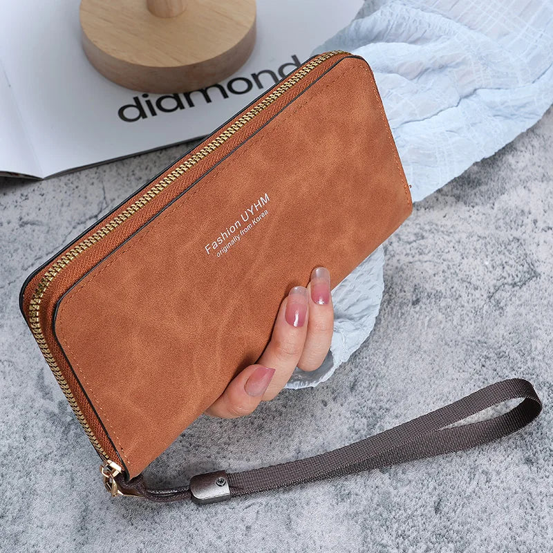 Ladies holding a long wallet 2025 new Korean handbag multi-function card bag mobile phone bag coin purse female wallet