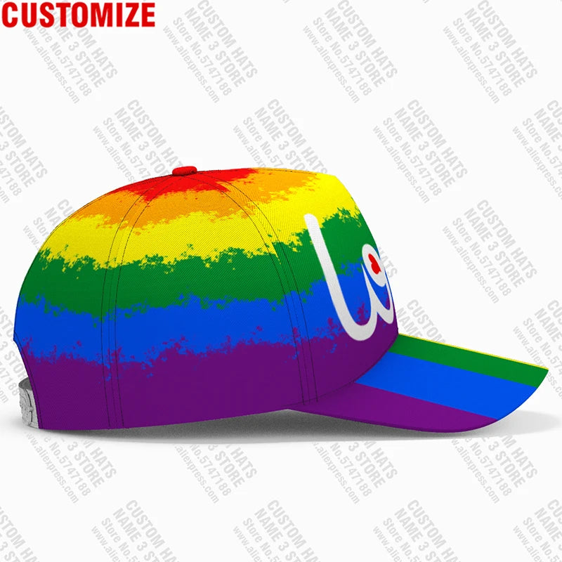 Rainbow Flag Baseball Cap Love Bisexual Gay Pride Hat Lesbian Lgbt Travel Philly Progress Six Colorful Peace Homosexual Headgear