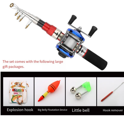 1.15m Portable Mini Telescopic Short Spinning Fishing Pole Pocket Travel Fishing Rod For Saltwater Freshwater Fishing Accessorie