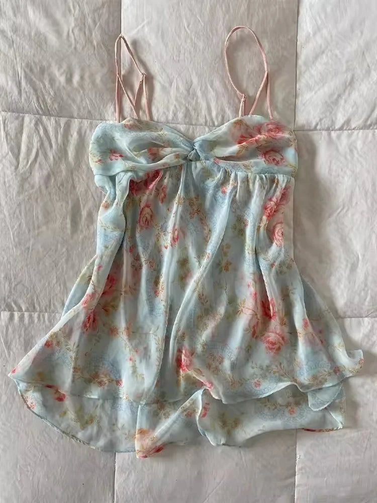 Y2k Summer New Solid Sling Tops Kawaii Lace Bow Inside A Sling Vest 90s Aesthetics Crop Top Women Pink Tank Top Fashion Punk Top