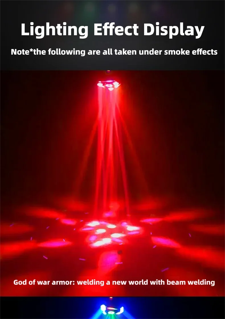 150W Moving Head Disco Lights for Parties Beam Strobe Light DJ Equipment RG Laser DMX/Remote Control/Auto Stage Effect DJ Set