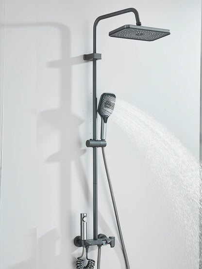 4-way Piano Shower System With Rain Shower Bidet Faucet Hot Cold Water Mixer For Bathroom Shower Kit
