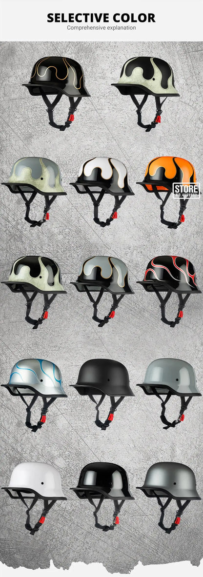 Motorcycle German Style Scoop Helmet Retro Half Helmet For Men And Women Summer Cruising Electric Bike Helmet DOT Approved