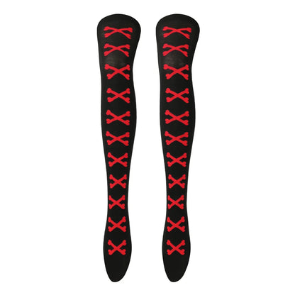 Womens Bone Thigh High Stockings Ladies Halloween Girls Black White Pink Long Over Above Knee Socks Tall Funny Cosplay Harajuku
