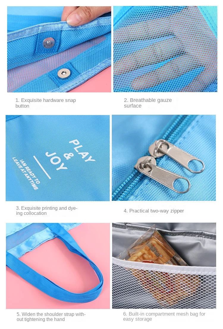 High Capacity Women Mesh Transparent Bag Double-layer Heat Preservation Large Picnic Beach Bags