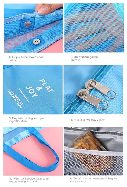 High Capacity Women Mesh Transparent Bag Double-layer Heat Preservation Large Picnic Beach Bags