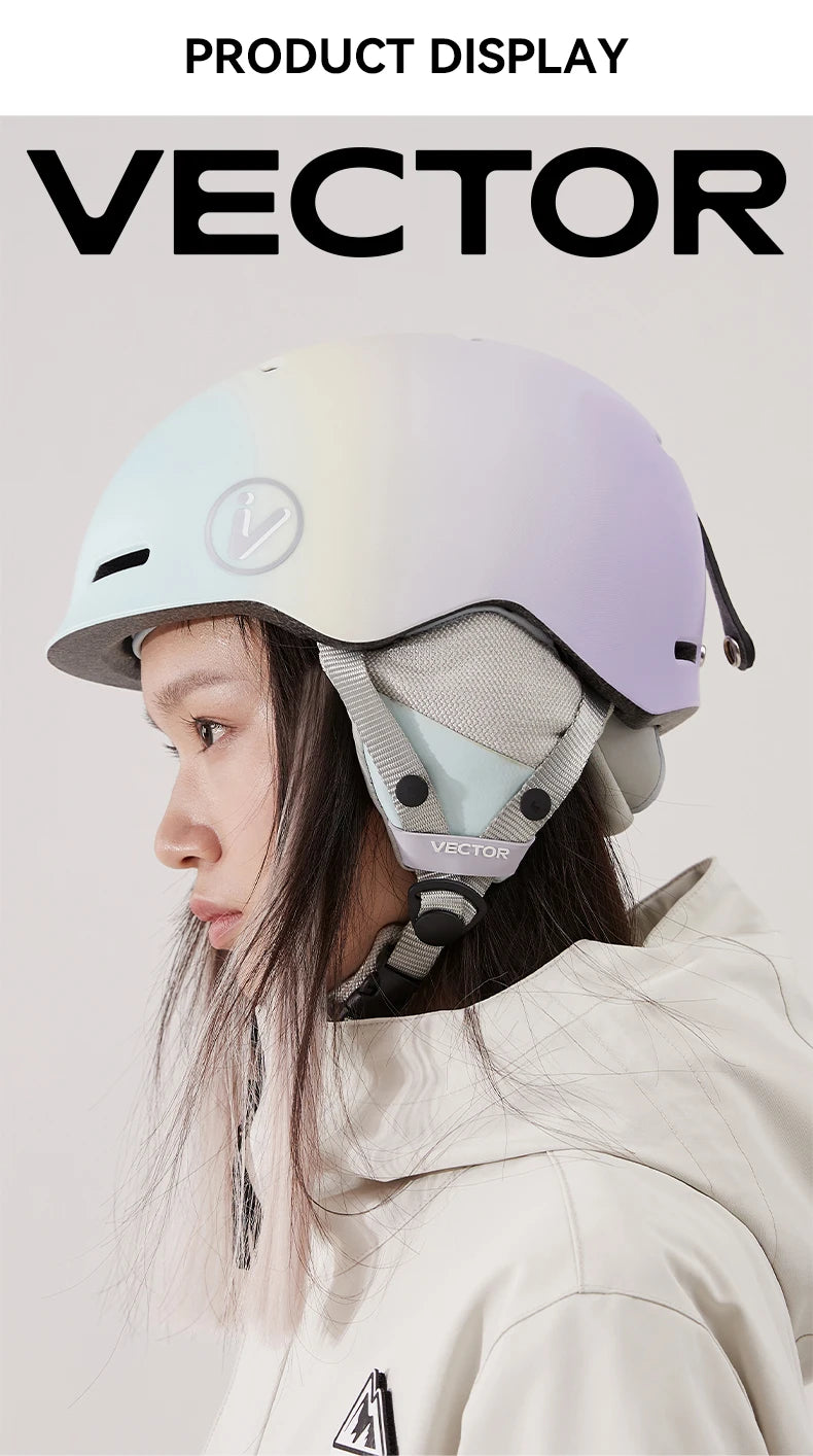 VECTOR Ski Helmet Safety Integrally-Molded Snowboard Helmet Motorcycle RemovableSkiing Snow Husband Men Women Child Kids