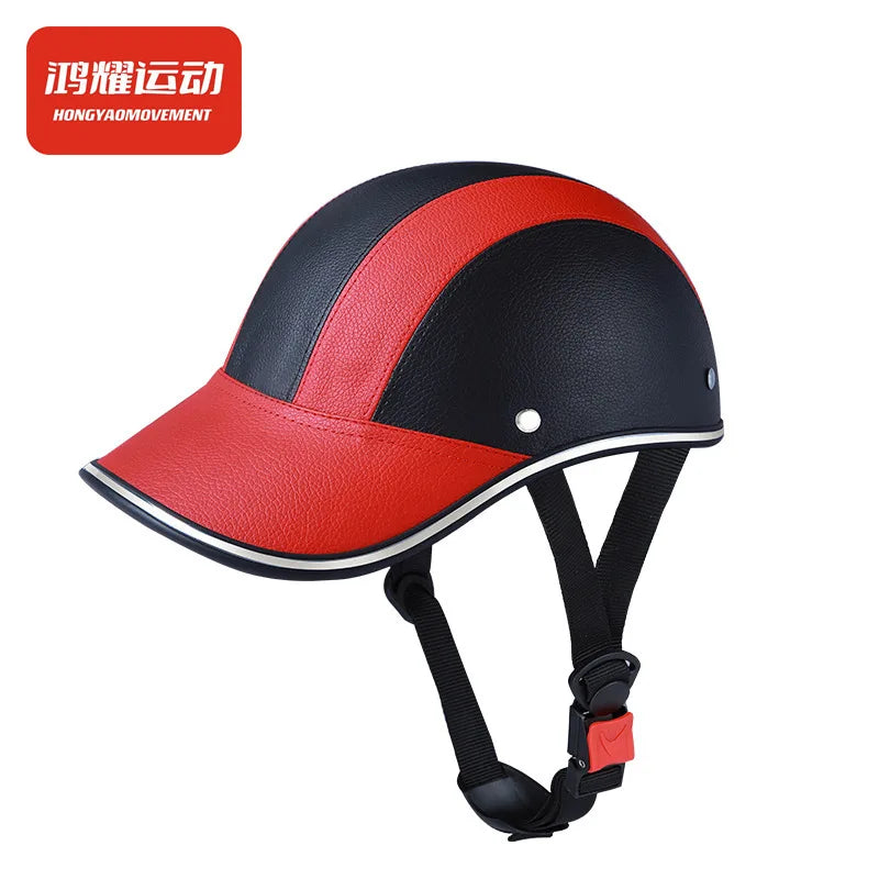 New Leepee For Cafe Racer Chopper Scooter Safety Hard Hat Half Face Vintage Summer Cap Motorcycle Half Helmet Baseball Cap Style