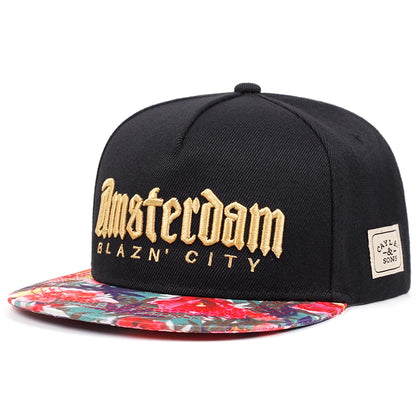 2025 Trendy Fashion New Flat brimmed Hat Men's Personalized HipHop Hat Women's Outdoor Leisure Cycling Sunshade Hat Baseball Hat
