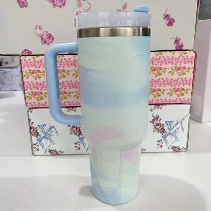 40oz Tumbler withLOGO Handle Lid Straw Stainless Steel Vacuum Insulated Quengher H2.0 Thermos Cup Silicone Boot for Stanleys