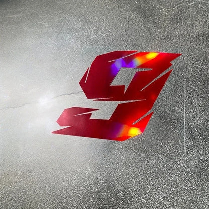 1PC Red Laser Motorcycle Stickers Arabic Numeral Waterproof for Motorbike Helmet Fuel Tank Mudguard Scooter Bodies Vinyl Decals
