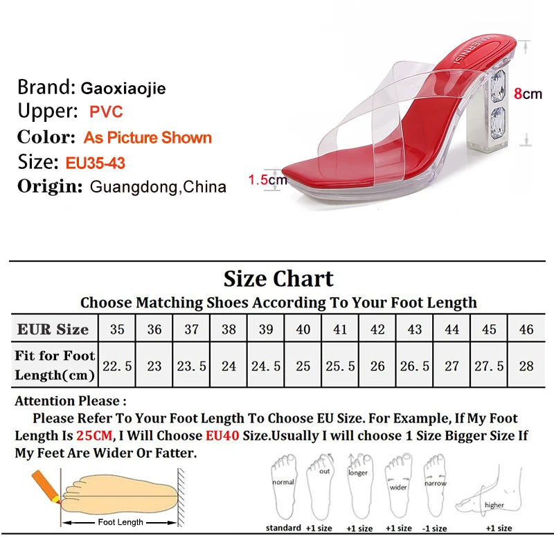 2025 Red High Heels 8cm Women Shoes Rhinestone Thick Heels Square Toe Ladies Pumps Cross Tie Straps Slippers Sandals Party Shoes