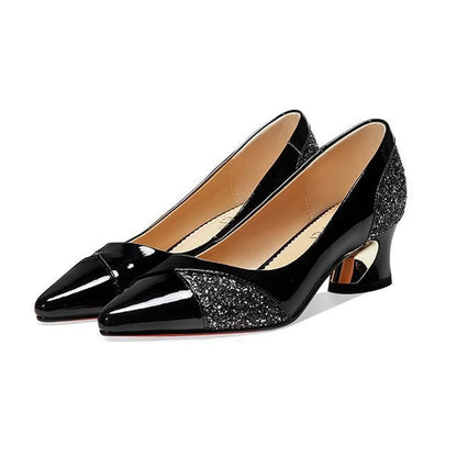 Fashion High Heels Pumps High Quality Women Elegant Sexy Medium Heels Pointed Toe Shoes Comfort Casual Single Shoes