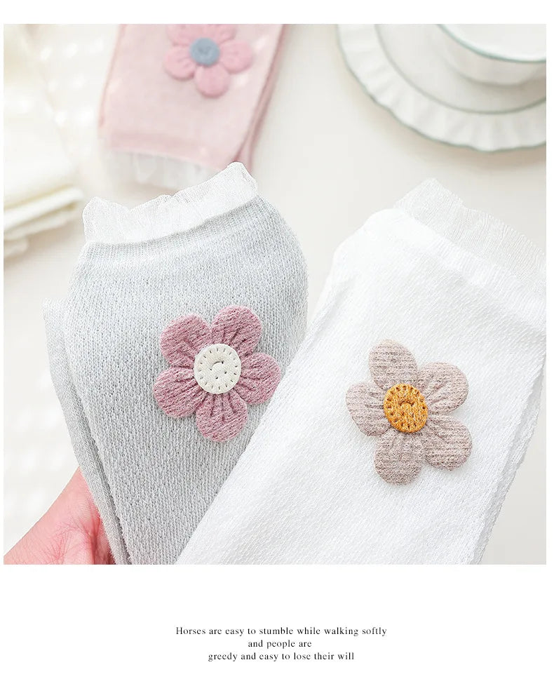 Girls Leggings Kids Hollow Out Pants Summer Children's Clothing Pencil Pants Flower Trousers Korean Style