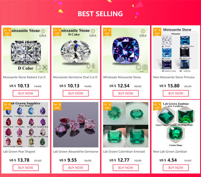 Moissanite Stone Asscher Cut D Color VVS1 Gemstone Lab Grown Diamond for Advanced Jewelry Making Materials with  Certificate
