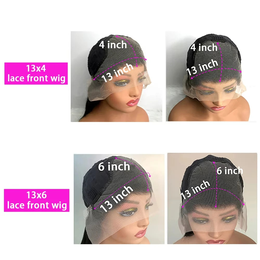 8-40 Inch 200% Density Body Wave Human Hair Lace Frontal Wigs 13x4 13×6 Lace Front Wigs Pre Plucked Glueless Lace Frontal Wigs