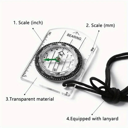 Professional Waterproof Camping Compass - Hiking Backpack Essential, Survival Gift for Outdoor Navigation & Map Reading