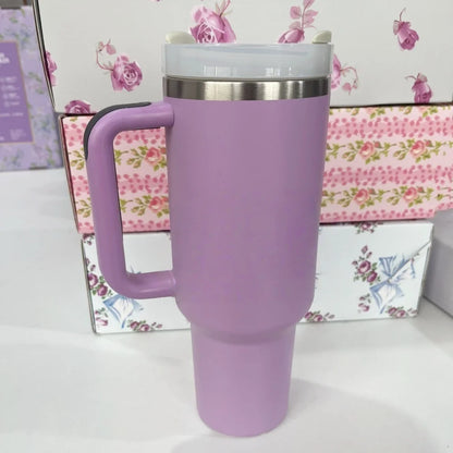 40oz Tumbler withLOGO Handle Lid Straw Stainless Steel Vacuum Insulated Quengher H2.0 Thermos Cup Silicone Boot for Stanleys