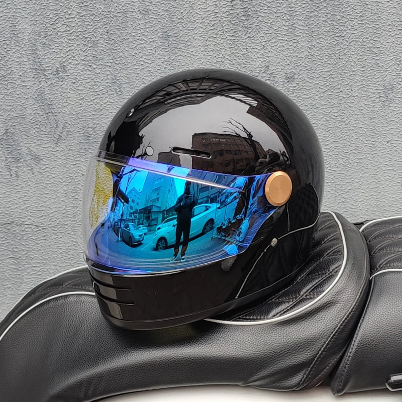 ORZ Retro full face motorcycle helmet - Classic design, suitable for both men and women, with safety protection certified by 806