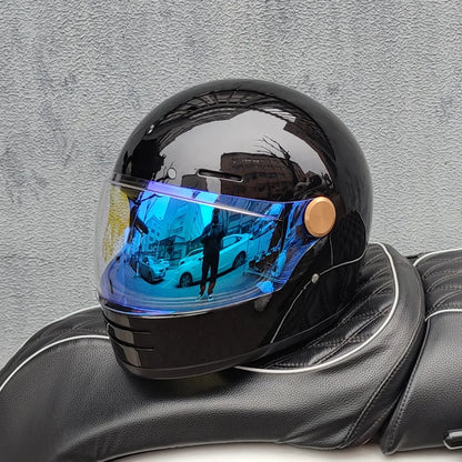 ORZ Retro full face motorcycle helmet - Classic design, suitable for both men and women, with safety protection certified by 806